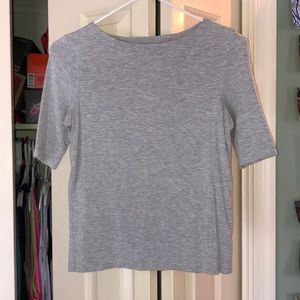 light grey short sleeved shirt